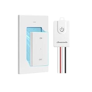 DEWENWILS Funkschalter, Funksender Wandsender Licht 230V mit Sender, 30M Reichweite, Funk Lichtschalter Set für Lampe, Magenetisch Abnehmbarer Funktaster, Keine Verkabelung Erforderlich, 3000W, Weiß