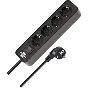 Brennenstuhl Ecolor Steckdosenleiste 4-Fach (Mehrfachsteckdose mit Schalter und 1,5m Kabel) schwarz