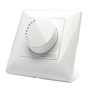 Led Dimmer Schalter, 230 V Unterputz Dimmer, Drehdimmer, Dimmer Abdeckplatte, LED Dimmer, Dimmer- Abdeckrahmen, Dimmschalter LED, Lichtschalter Dimmer für LED Lampen & Glühlampen, Weiß