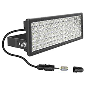 HOPEDAMAI 100W LED Strahler Außen Fluter 14000LM Flutlichtstrahler Superhell Scheinwerfer 6500K Flutlicht IP67 Wasserdicht, Verstellbarer 180° Halter, für Hof (mit kabelverbinder)