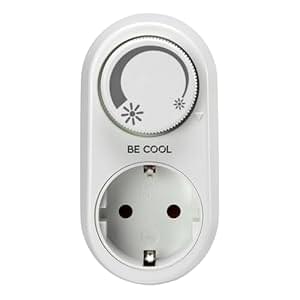 Steckdosen-dimmer | Drehregler für Helligkeit | Drehknopf stufenlos regelbar | Zwischenstecker | für LED, Halogen usw.