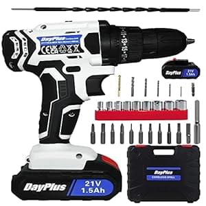 Akkuschrauber 21V Akku Bohrmaschine mit 25+1 Drehmomentstufen, 42Nm Akku-Bohrschrauber mit 45Nm Akku Schrauber, 1500mAh Akku Schraubendreher für DIY Projekt, 29-tlg. Zubehör-Set Werkzeugkoffer